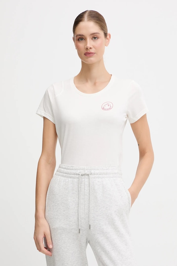 Bavlnené tričko LA Sportiva Circle Logo potlač béžová ZACT190