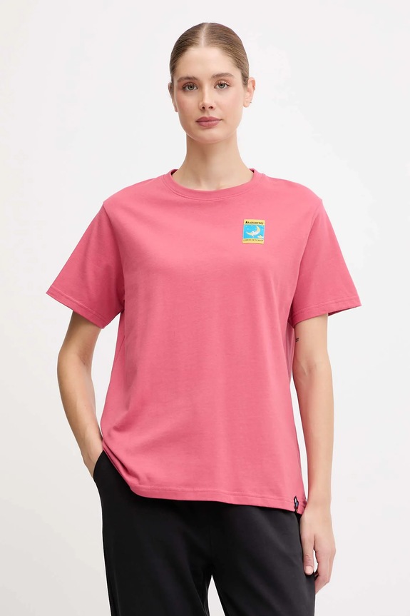 LA Sportiva t-shirt bawełniany Moon Climb regular różowy ZACT194