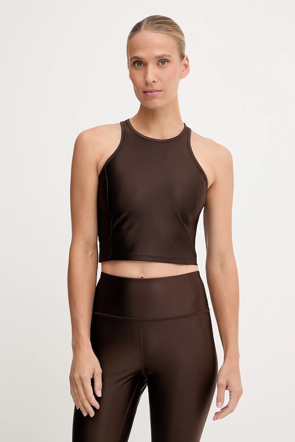 Under Armour top treningowy Motion z elastanem brązowy 6007096