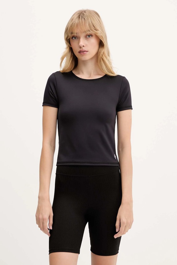 Guess Jeans t-shirt z elastanem czarny W5BP56.K1092
