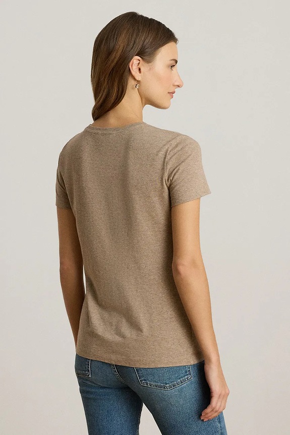 Lauren Ralph Lauren t-shirt bawełniany 200980286 beżowy AW25