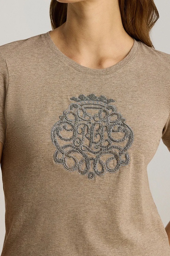 Lauren Ralph Lauren t-shirt bawełniany beżowy 200980286