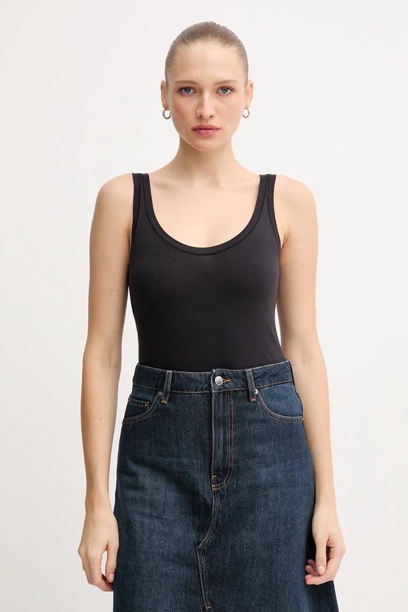 Top Polo Ralph Lauren slim μαύρο 4P0488