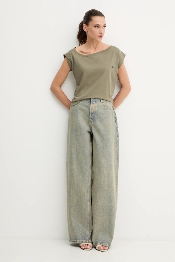 Miss Sixty tricou din bumbac 6S3SJ32500 verde AW25