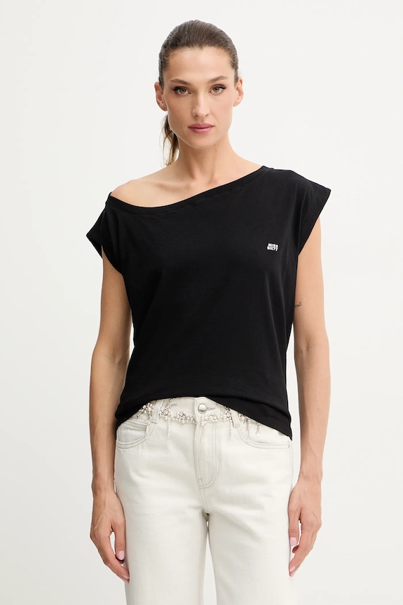 Miss Sixty tricou din bumbac uni negru 6S3SJ32500