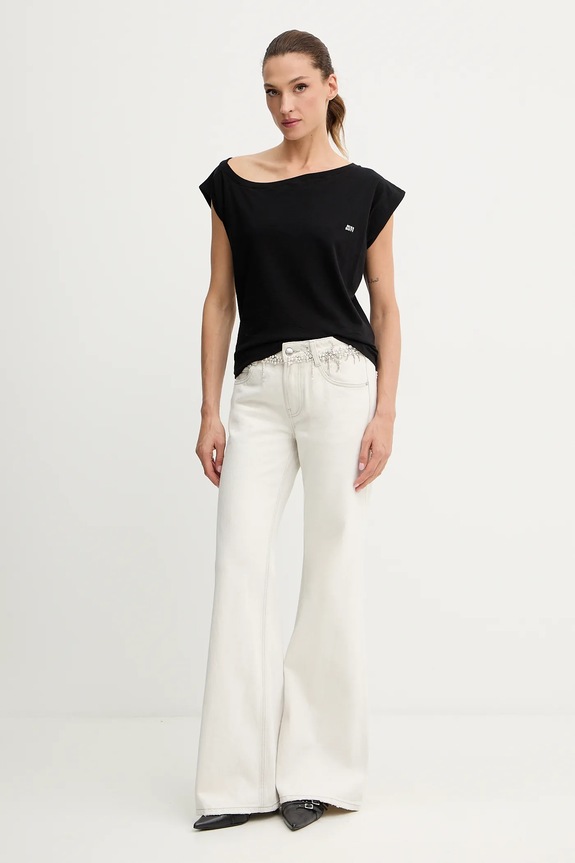 Miss Sixty tricou din bumbac 6S3SJ32500 negru AW25