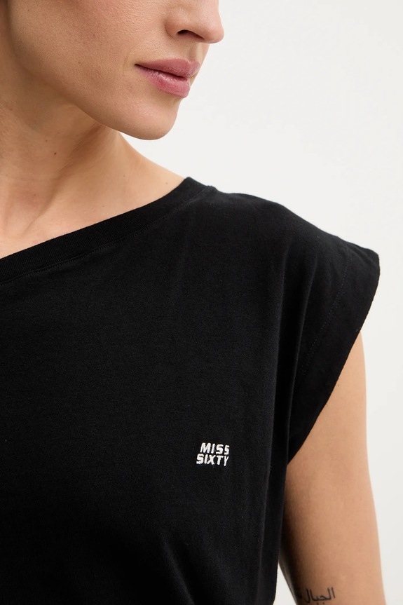 Miss Sixty tricou din bumbac 6S3SJ32500 negru