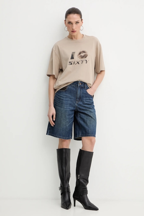 Miss Sixty tricou din amestec de in 6S3SJ59200 bej AW25