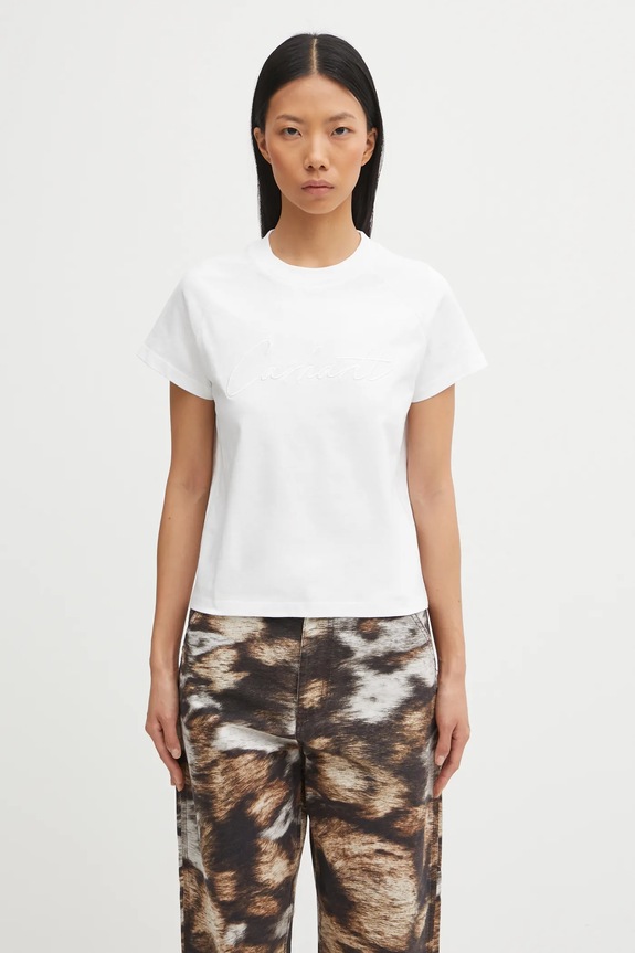 Carhartt WIP cotton t-shirt W' S/S Ray T-Shirt regular white I035529.02XX
