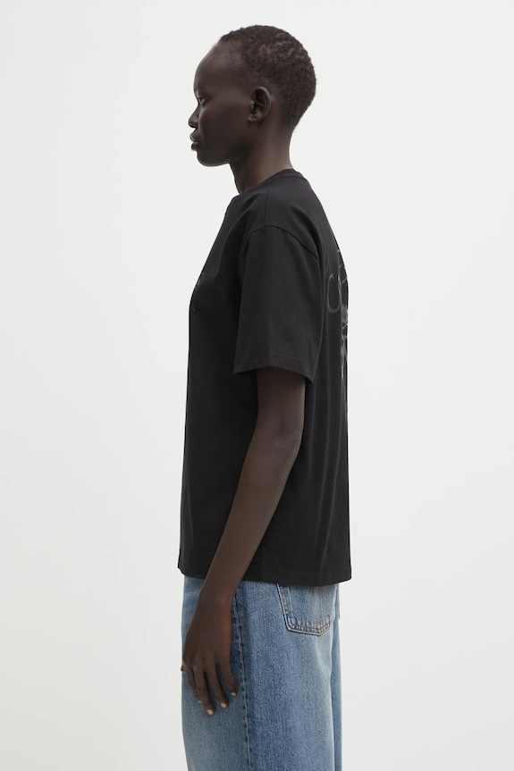 Carhartt WIP cotton t-shirt W' S/S Flourish T-Shirt I035542.89XX black AW25