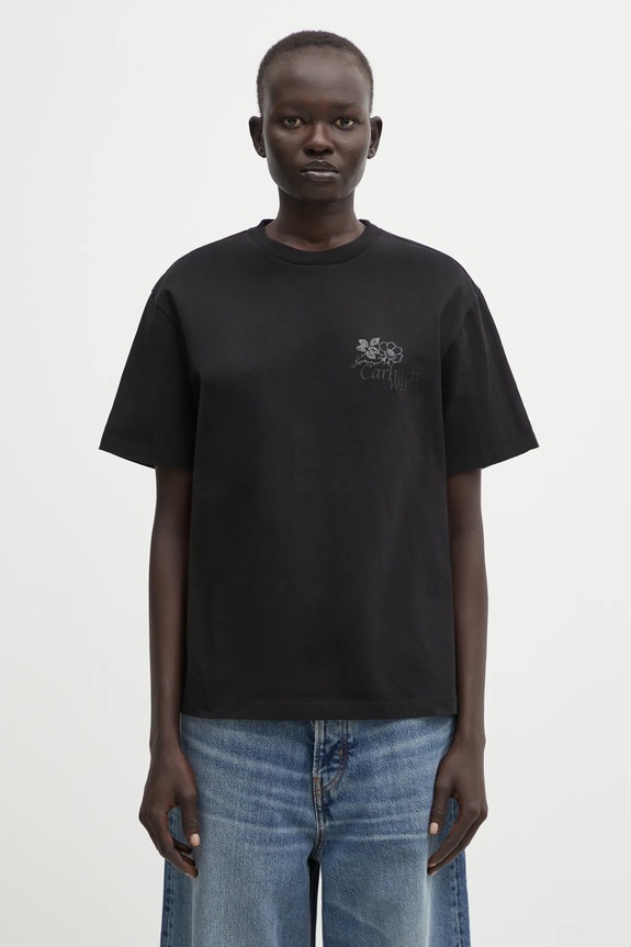 Clothing Carhartt WIP cotton t-shirt W' S/S Flourish T-Shirt I035542.89XX black