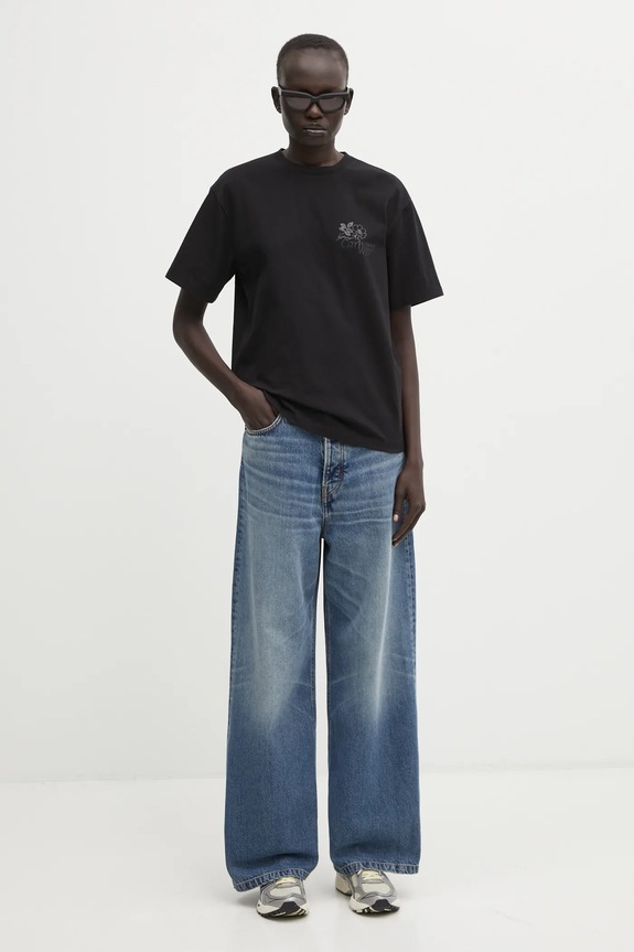Carhartt WIP cotton t-shirt W' S/S Flourish T-Shirt I035542.89XX black