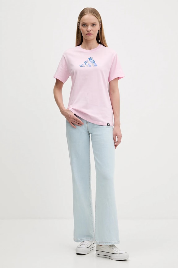 Βαμβακερό μπλουζάκι adidas Table Tee JV6084 ροζ AW25