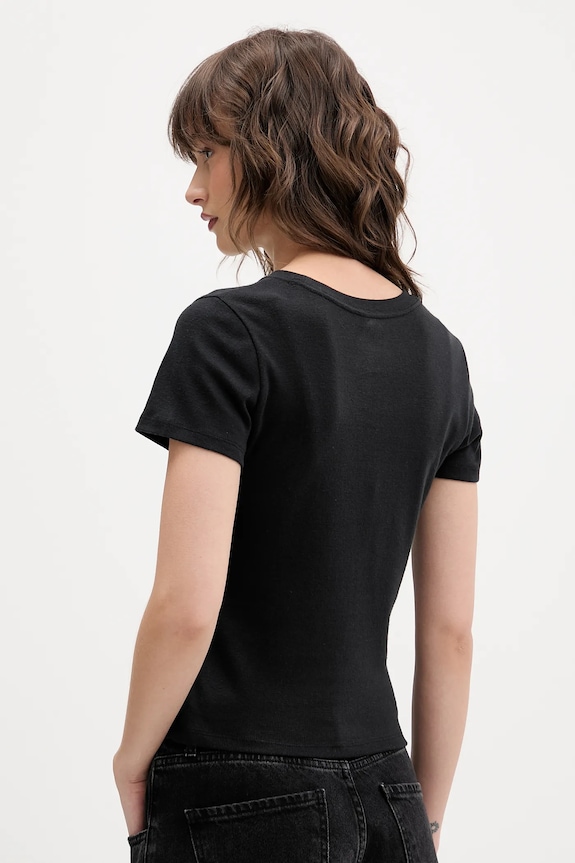 Ρούχα Βαμβακερό μπλουζάκι Hollister Co. KI339.5073.900 μαύρο