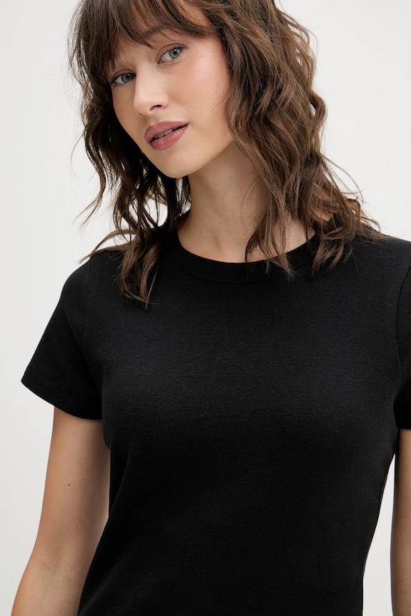 Βαμβακερό μπλουζάκι Hollister Co. μαύρο KI339.5073.900