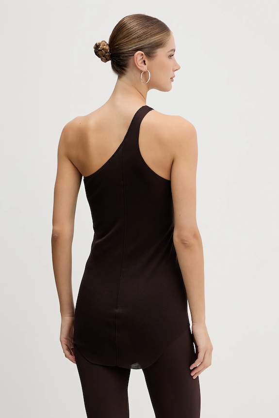 Oblečenie Top Rick Owens Lilies One Shoulder Tank LI02E3105.RV hnedá