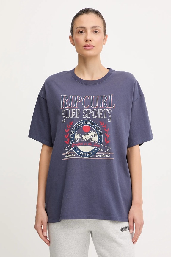 Bavlnené tričko Rip Curl SURF DEPT. HERITAGE potlač tmavomodrá 0JZWTE