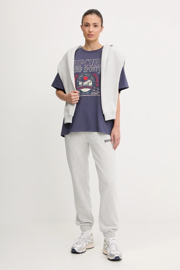 Bavlnené tričko Rip Curl SURF DEPT. HERITAGE 0JZWTE tmavomodrá AW25