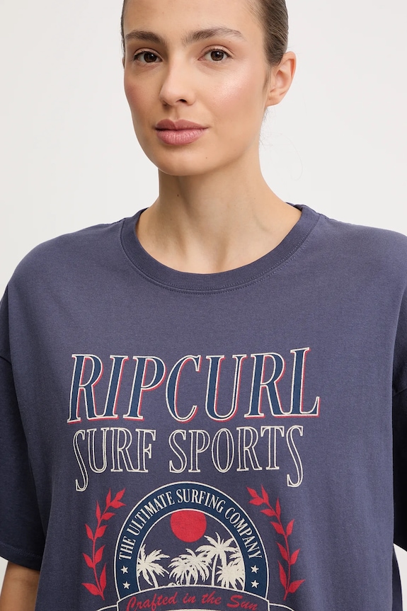 Bavlnené tričko Rip Curl SURF DEPT. HERITAGE tmavomodrá 0JZWTE