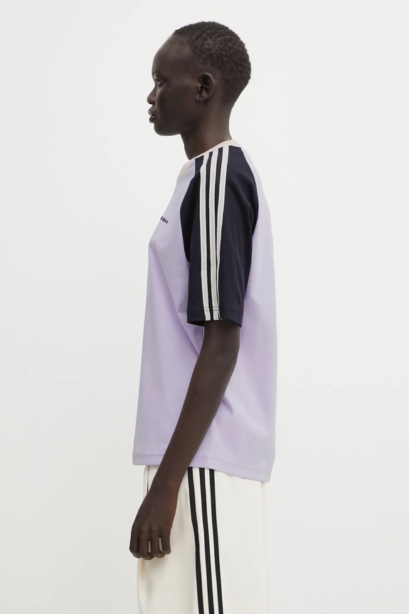 Bavlněné tričko adidas Originals x Wales Bonner Cali Tee KD0337 fialová AW25