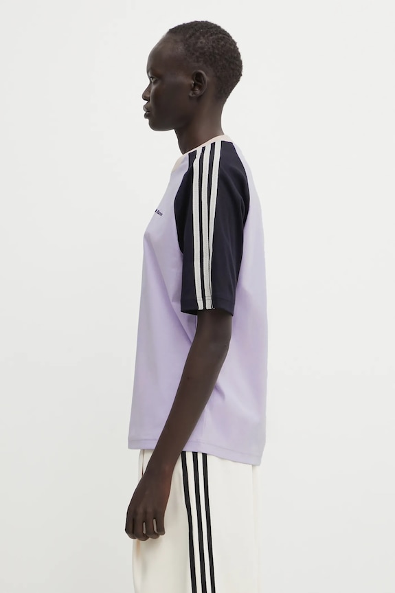 Bavlněné tričko adidas Originals x Wales Bonner Cali Tee KD0337 fialová AW25