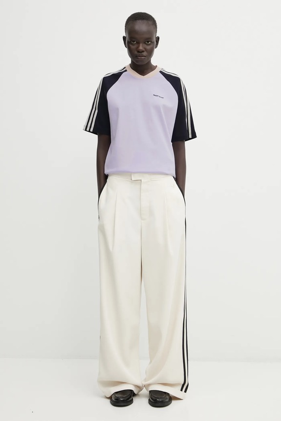 Bavlněné tričko adidas Originals x Wales Bonner Cali Tee KD0337 fialová