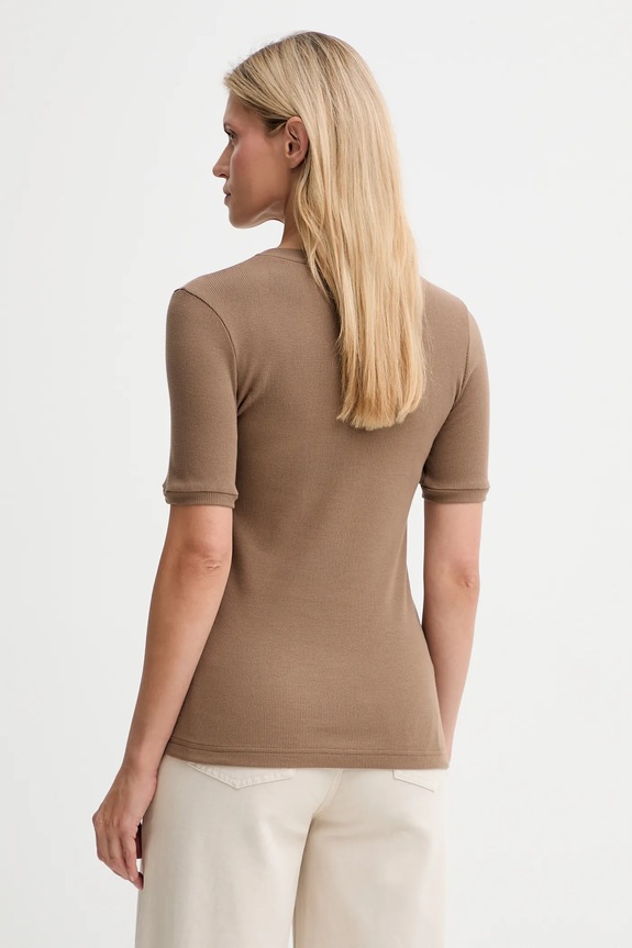 Îmbrăcăminte MUUV. tricou MUUV. x Answear T.SHIRT.SLIM.FIT.LINEA bej