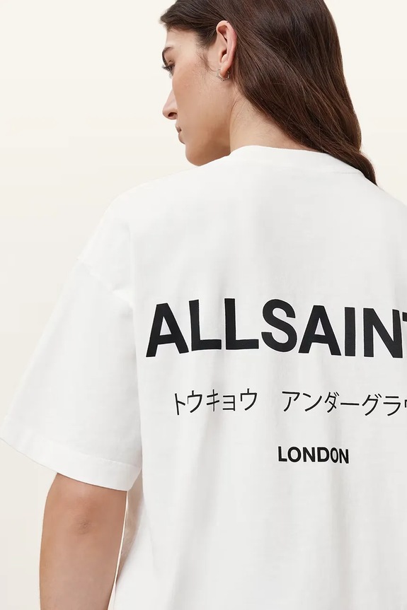 Ruházat AllSaints pamut póló W202JC fehér