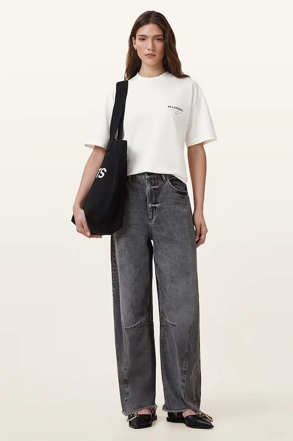 AllSaints pamut póló W202JC fehér