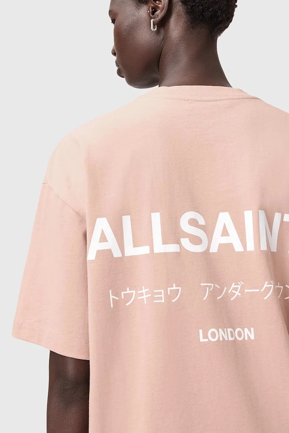 Ruházat AllSaints pamut póló W202JC bézs