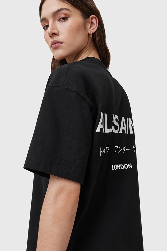 Ρούχα Βαμβακερό μπλουζάκι AllSaints W202JC μαύρο