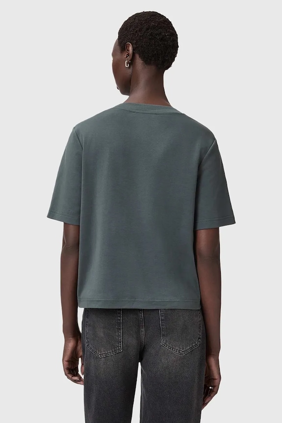 Bavlněné tričko AllSaints W220JC šedá SS26