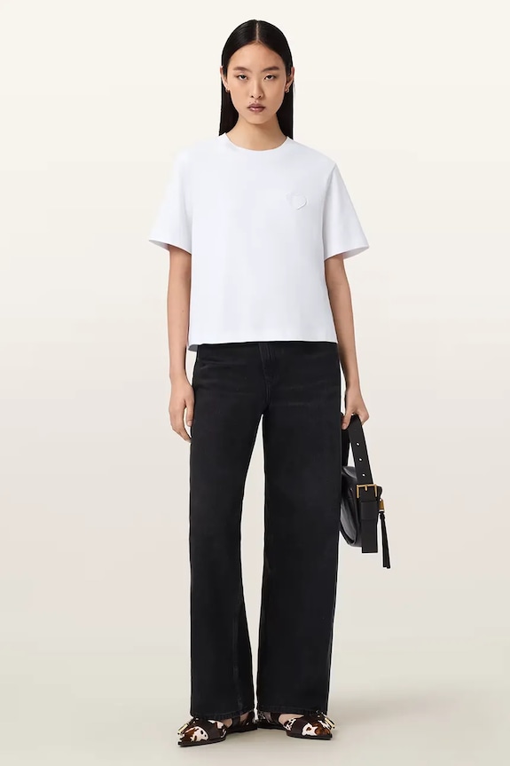 Одяг AllSaints футболка жіноча бавовняна W205JC білий