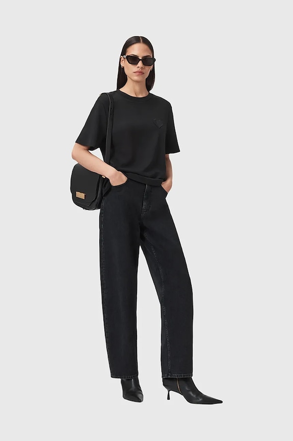 AllSaints tričko dámske bavlnené W205JC čierna