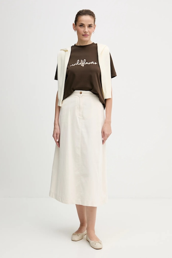 Бавовняна футболка United Colors of Benetton 3DCJD10B5 коричневий AW25