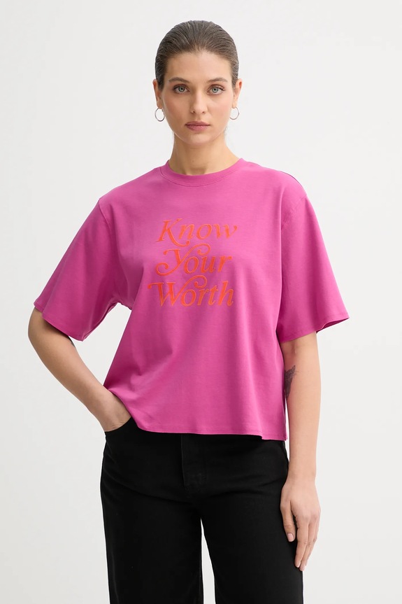Бавовняна футболка United Colors of Benetton бавовна рожевий 3DCJD10B9