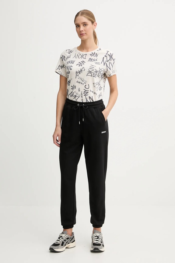 Bavlnené tričko Dkny TOMPKINS TEES DP5T1330 béžová AW25