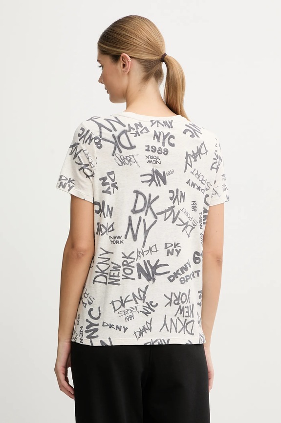 Oblečenie Bavlnené tričko Dkny TOMPKINS TEES DP5T1330 béžová