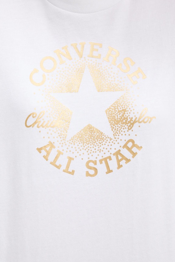 Bavlnené tričko Converse CVW5T845 biela