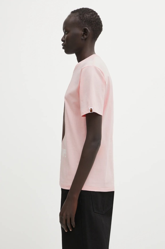 A Bathing Ape cotton t-shirt 001TEL302002L pink AW25
