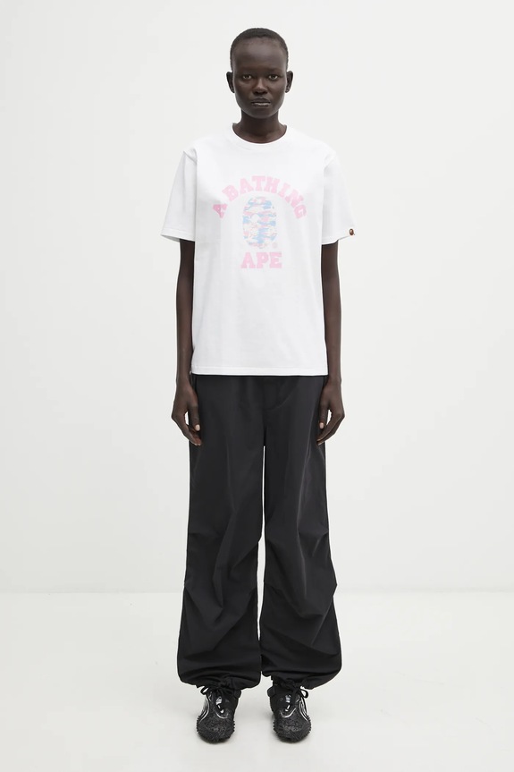 A Bathing Ape cotton t-shirt Palm Tree Camo 001TEL302025L white