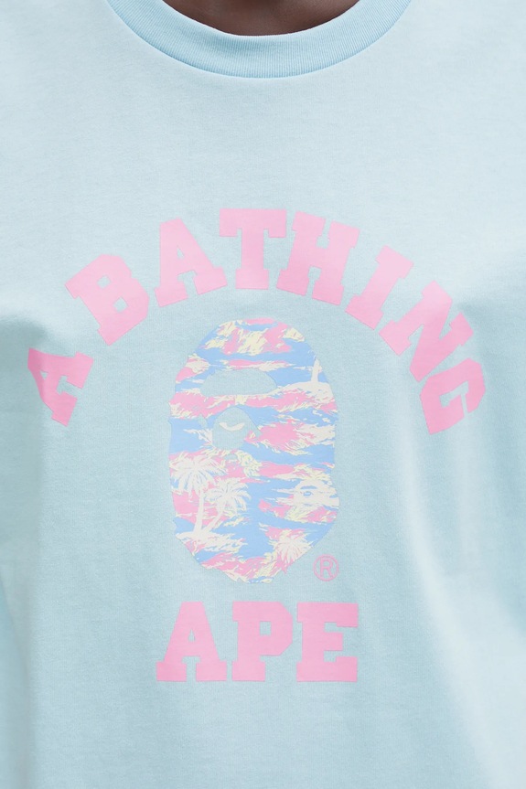 A Bathing Ape cotton t-shirt Palm Tree Camo blue 001TEL302025L