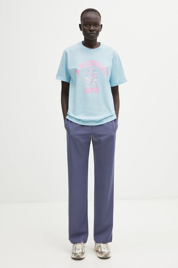 A Bathing Ape cotton t-shirt Palm Tree Camo 001TEL302025L blue