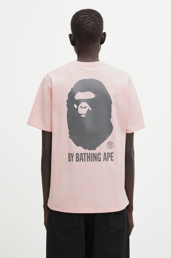 A Bathing Ape cotton t-shirt Ape Head One Point regular pink 001TEL302070L