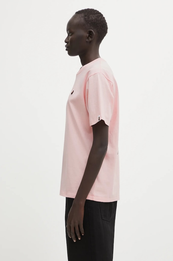 A Bathing Ape cotton t-shirt Ape Head One Point 001TEL302070L pink AW25