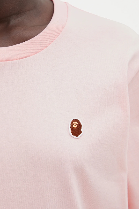 A Bathing Ape cotton t-shirt Ape Head One Point pink 001TEL302070L
