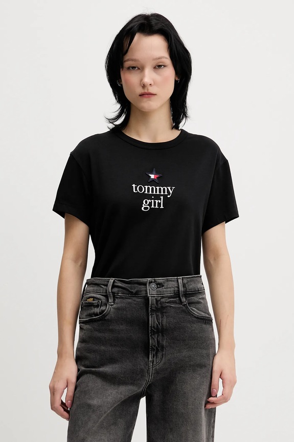 Kratka majica Tommy Jeans Drugo črna DN0DN00094