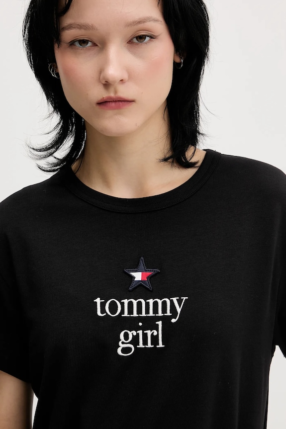 Kratka majica Tommy Jeans črna DN0DN00094
