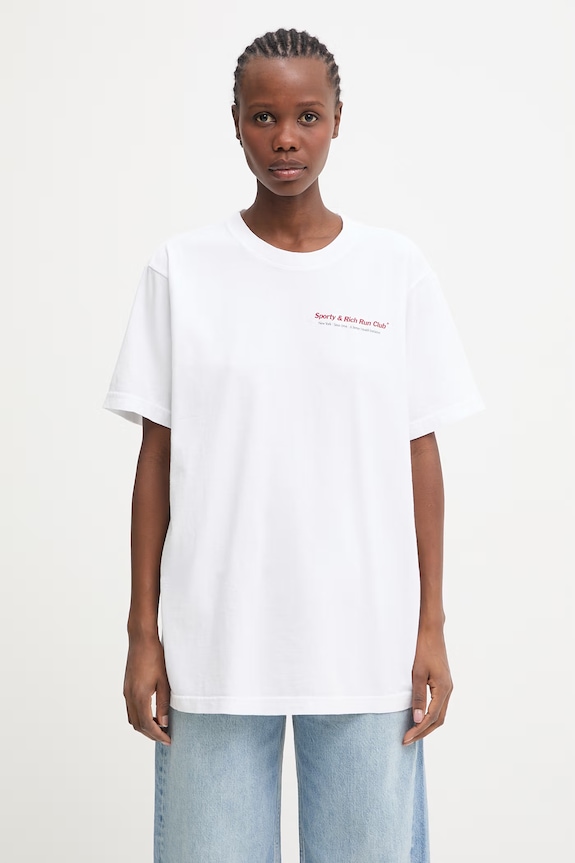 Sporty & Rich Run Club t-shirt cotton Women's white TO04364172WH01