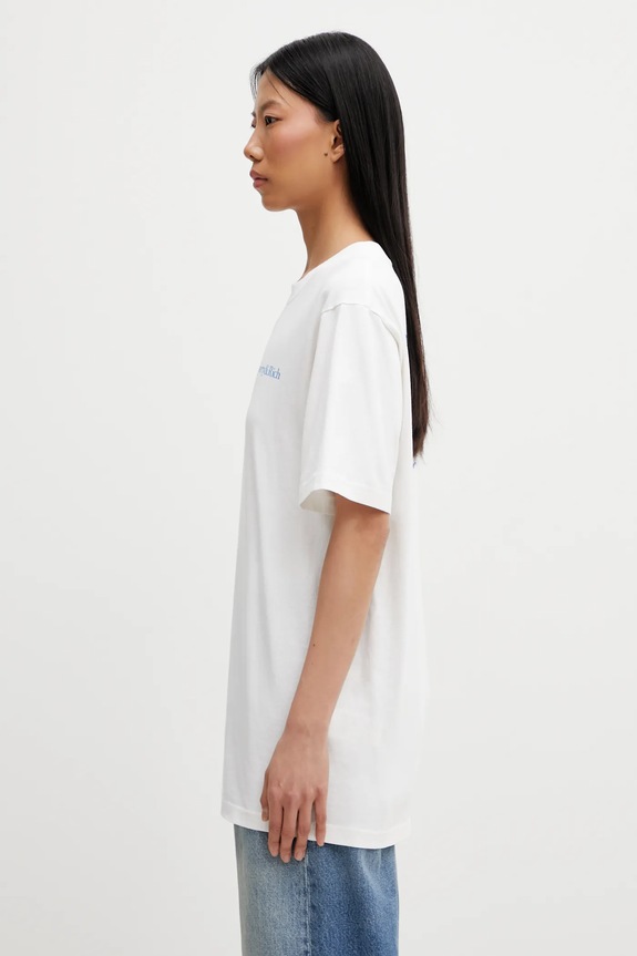 Sporty & Rich cotton t-shirt Health is Wealth TO04367300WH01 beige AW25